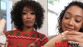 Stepmom Misty Stone and stepdaughter Sarah Lace have a 3way