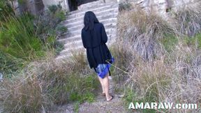 Small tits Oldia Paris with dark skin handling both men