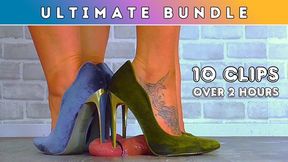 Goddess Amber & Miss Lucy - Puncturing Your Face, Cock & Balls Under Our Crushed Velvet Heels - Ultimate Bundle (217) - 10 Clips - Over 2 Hours - HUGE DISCOUNT!!