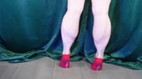 Calf Raises in Red Ankle Socks MP4 1080