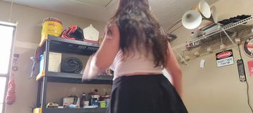 Playing with tools in daddy's garage