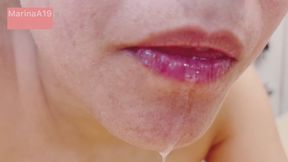 Marina drools and licks her lips