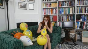 Violet Blows a Large Clown Figurine Balloon (MP4 - 1080p)