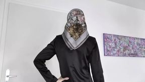 2 Elegant Silk Headscarves Worn with and Without Glasses
