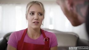 Small tits maid gets DPed by 2 thieves