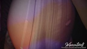 Stepsister in cat outfit gives oral&#x1F61C; and-foot job &mdash;  cumshot on toes