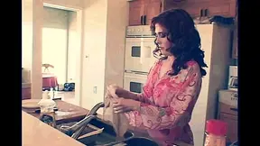 Beautiful Brunette Housewife Fucked in the Kitchen and Cumshot in Her Ass