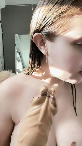 Sucking Chocolate off My Dildo