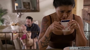 Asian MILF gets a deepthroat and ass licking in taboo old-young threesome