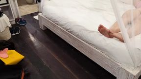 Sneaking with my Asian stepsister in her room, jerking off over her perfect pussy&#x270C;