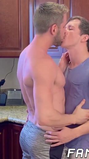 Blonde handsome jock rimmed and hard fucked by inked gay   Clip 1