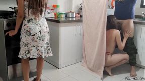 I fuck my adult stepdaughter while wife prepared dinner for us