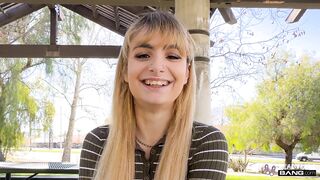 Real Teens - Sexy Teen With Bangs Evie Christian Does Her First Porn Scene