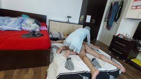 Amateur couple crazy sex in the bedroom. Hairy wife big ass, hairy pussy, big nipples. amateur milf pussy, big ass, big tits