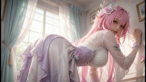 ai henti-pink hair elf with massive tits rides hard & gets creampied