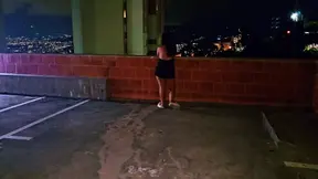 Hot Latina MILF shows off her natural tits in public parking lot