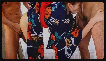 Japanese blowjobs on two cocks by Kaori Maeda Desktop ready