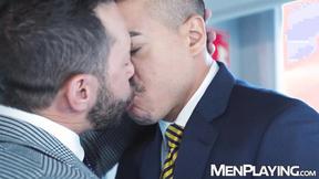 ”Latino hunk John Brachalli groans while breeding with Jonathan Miranda”