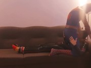 Puppy gets fucked by horny cosplay Spiderman