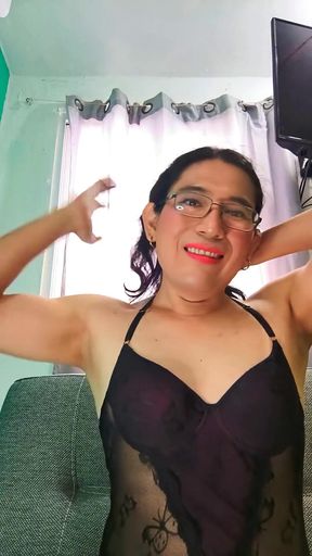 In black lingerie   Clip 1
