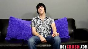 Interviewed emo twink plays with his rock solid dick solo