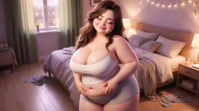 Chubby Stepsister Strips For Her Stepbrother Late At Night