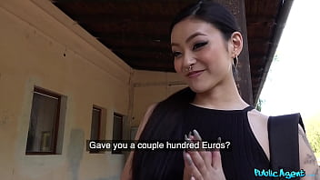 Sexy Asian Japanese babe Rae Lil Black rides big cock in public train station