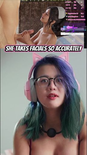 she takes facial so accurately