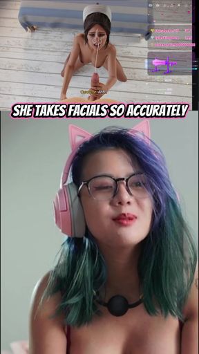 she takes facial so accurately