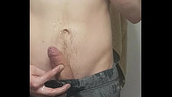 Uncut piss all over bathroom and self