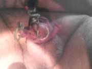 Electro torture my tiny penis head an insertion