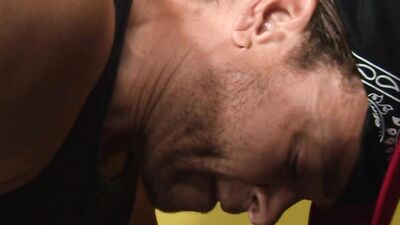 Fit stud bends over for a throbbing cock after sucking it