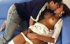 Horny brunette tranny gets facials after sex with guy