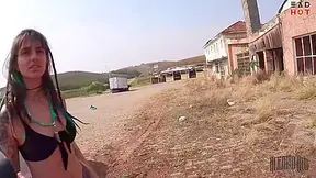 I Found An Abandoned Building On The Road And Took A Hottie With Dreadlocks To Fuck Her Right There