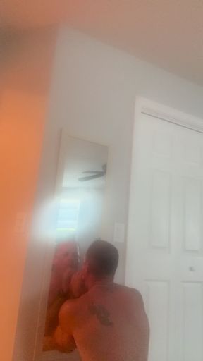 man practicing for his wblowkob