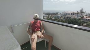 Risky Big Dick Wank Outside on My Balcony