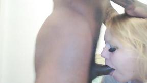 ”Nice Becky Gagging On big black cock Before Guzzling Cum”