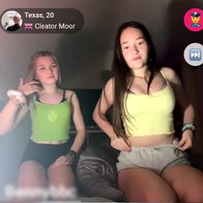 Two 20yo girls flashing on  monkeyapp teen