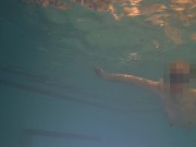 Underwater pool naked swim