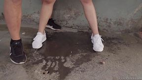 Hot Asian Katana is fucked to squirting on a dirty alley