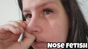 Nose Picking Fetish - Big Nose Snot Play Close Up