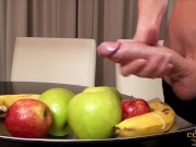 Hung and big titty Shemale Mariana Cordoba gets her huge cock hard and shoots her load