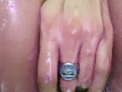 Pussy toying busty high heeled stunner solo pov masturbation