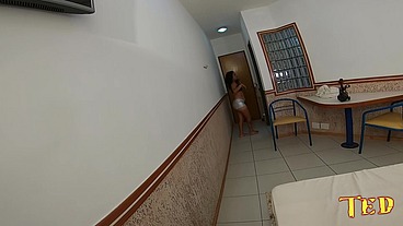 Aline Cassia com suas travessuras durante a gravação - Sandro Lima - Binho Ted