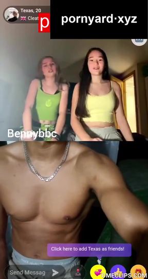 Teen girl shows off her reaction on webcam