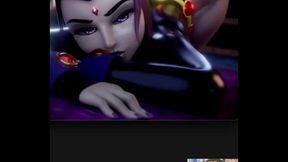 Thicc Widowmaker twerks on big cock, flirts with with big tits