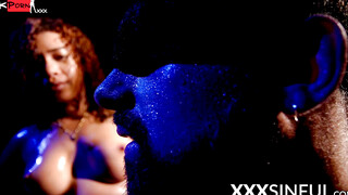Erotic Bondage Blindfold Session with Black Bombshell Tahlia lane