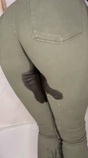 Desperately Wetting Green Jeans