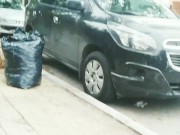 Paseo desnuda en el barrio exhibicionista sin pantis de compras falda PARTE 1