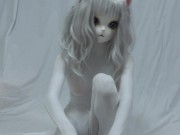 Kigurumi Zentai Cat Wearing Swimsuits Cums Twice